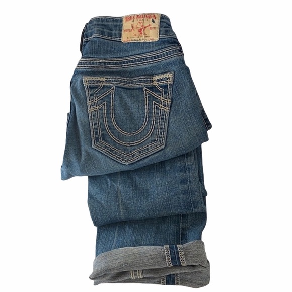 True Religion Denim - True Religion White and Blue Thread Jeans Size 27